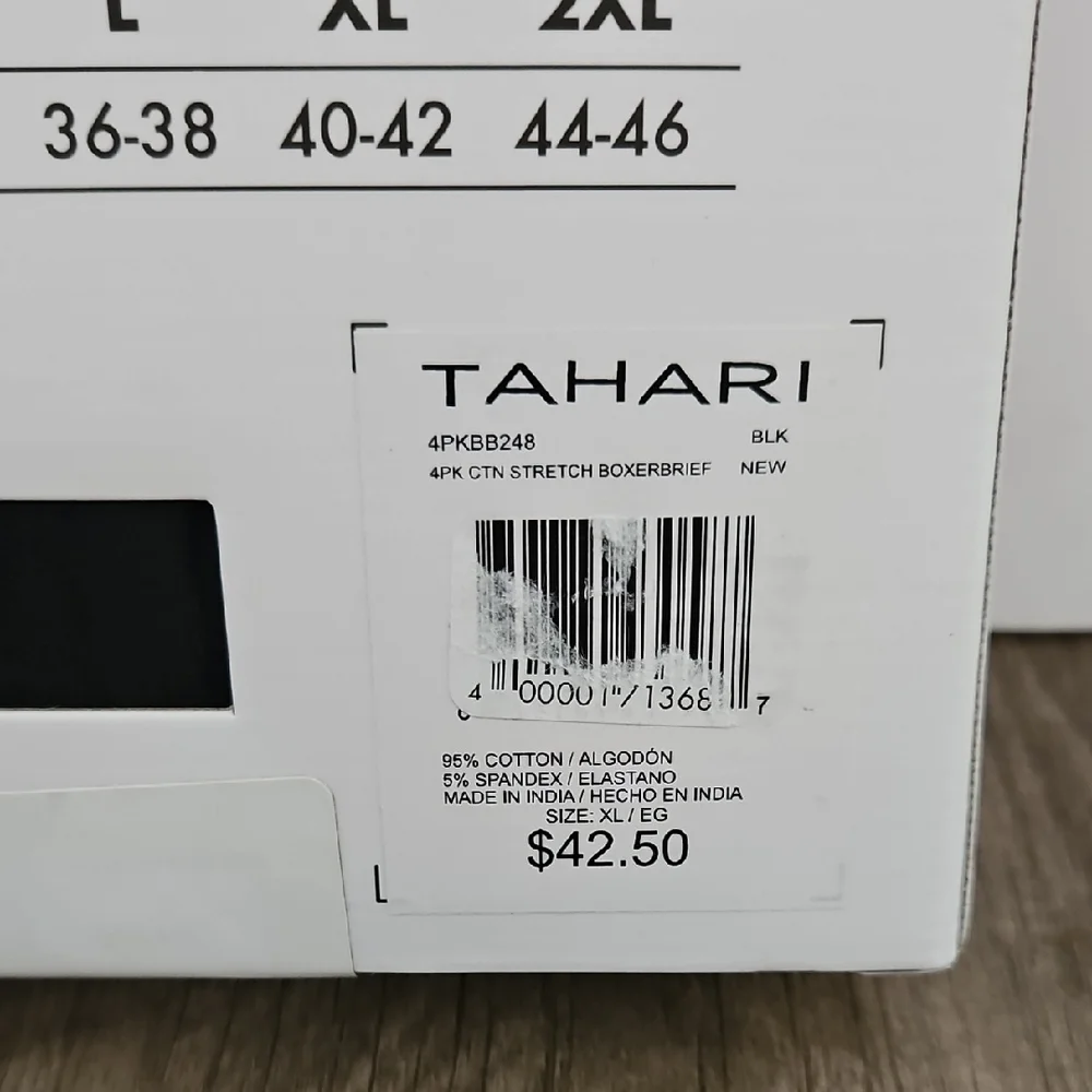 Tahari Men's Boxer Briefs 4-Pack in Black and Gray